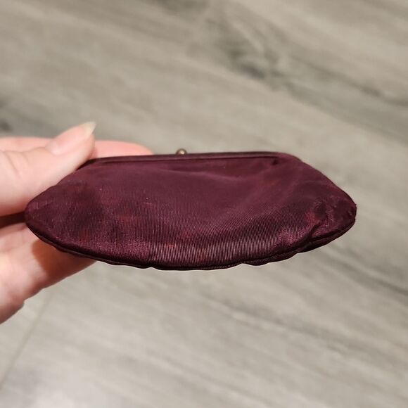 RARE Vintage EGGPLANT Mini Kisslock Coinpurse - Picture 4 of 6
